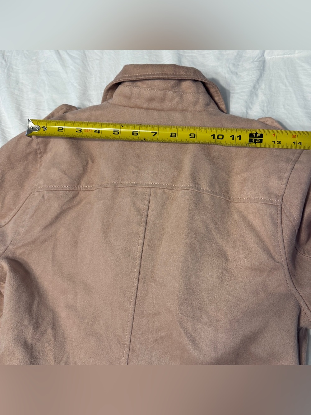rue21 Womens Faux Suede Moto Jacket Blush Pink Crop Biker Motorcycle Medium Zip - Picture 15 of 16